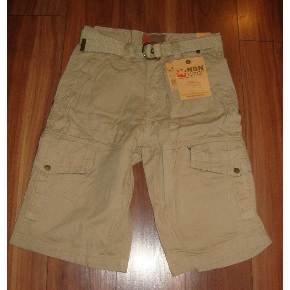 Kids Size 18 NBN Gear Khaki Cargo Shorts. NWT